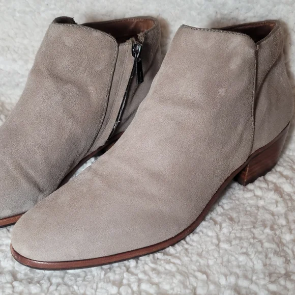 Sam Edelman Taupe Suede Ankle Booties Size 9 - Picture 7 of 11